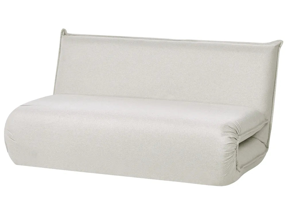 Sofa Bed 2 Seater Faux Linen Off-White Aurelia