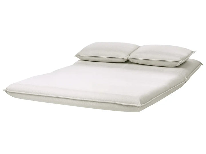 Sofa Bed 2 Seater Faux Linen Off-White Aurelia
