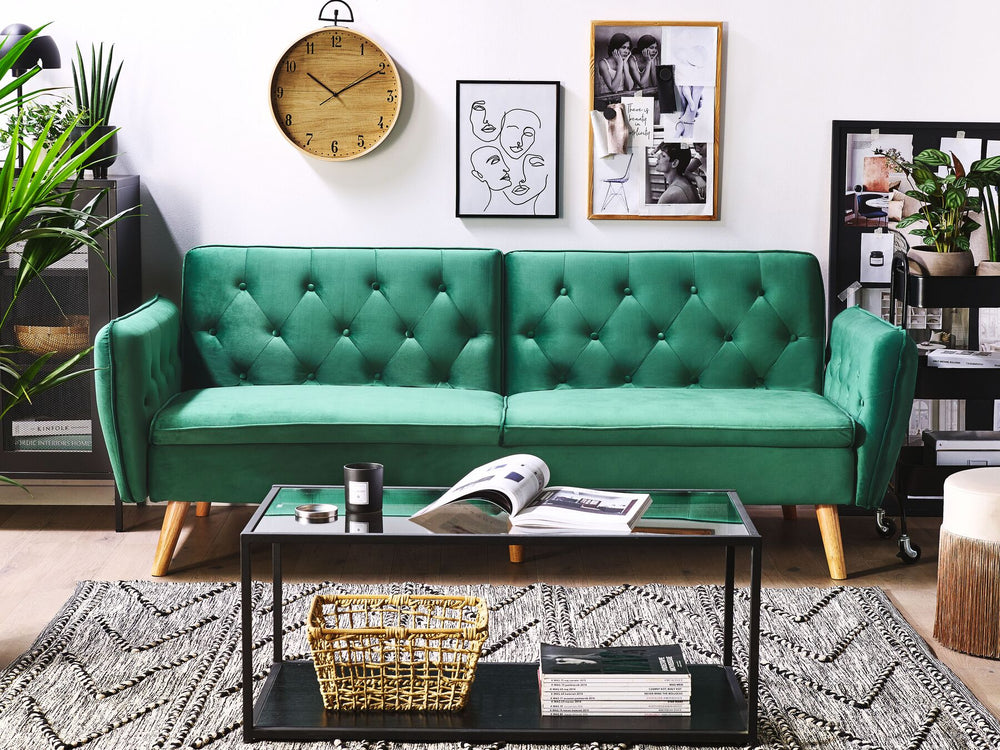 Bardu Sofa Bed Dark Green Velvet