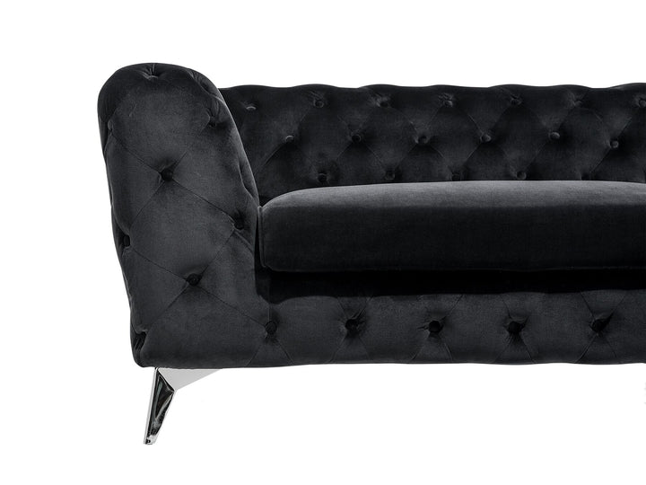 Sotra 3 Seater Velvet Fabric Sofa Black