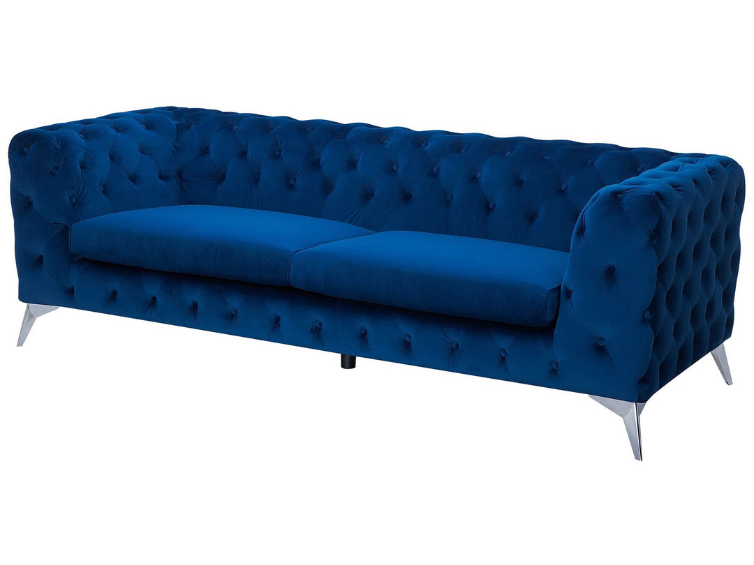 Sotra 3 Seater Velvet Fabric Sofa Cobalt Blue