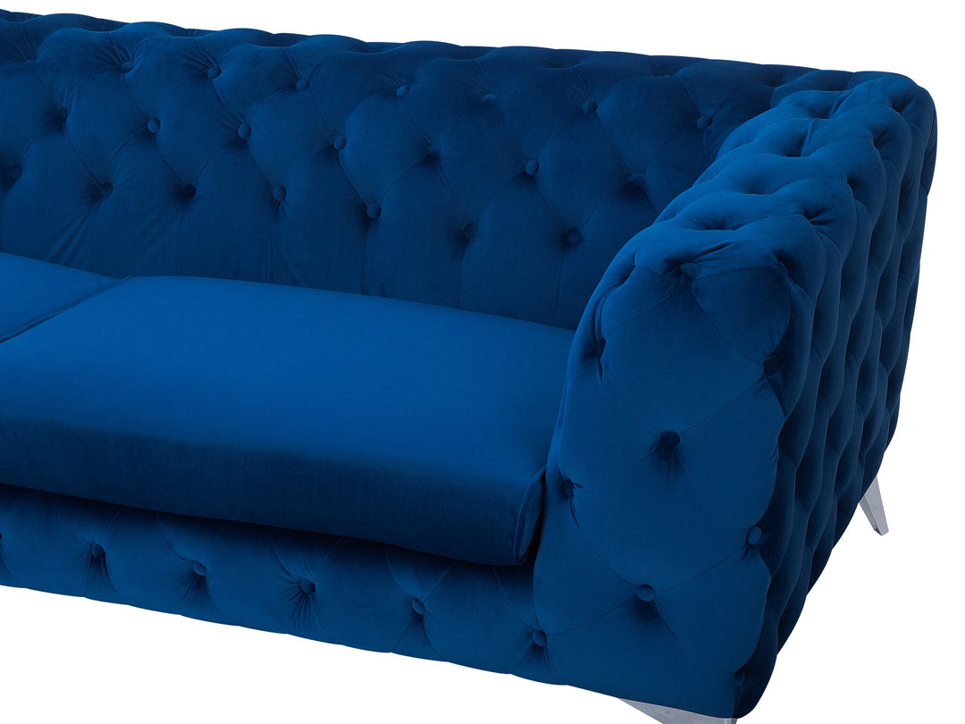 Sotra 3 Seater Velvet Fabric Sofa Cobalt Blue