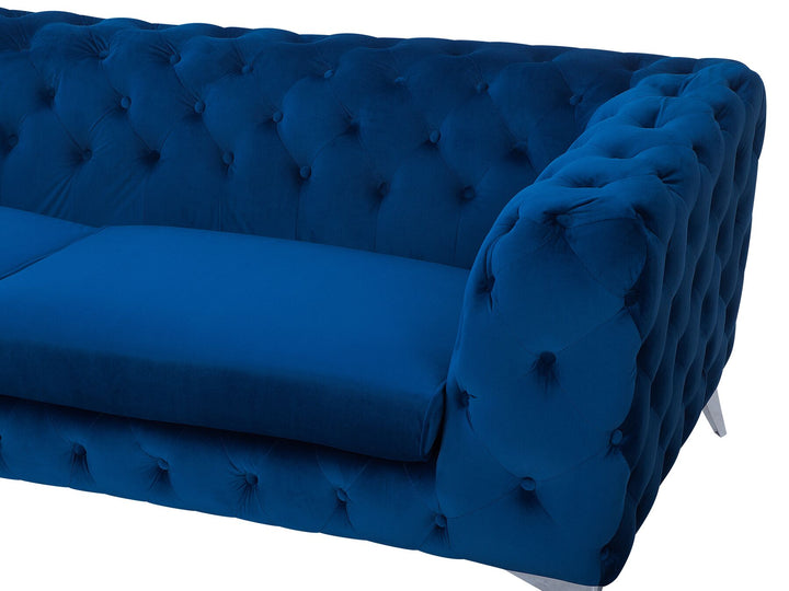 Sotra 3 Seater Velvet Fabric Sofa Cobalt Blue