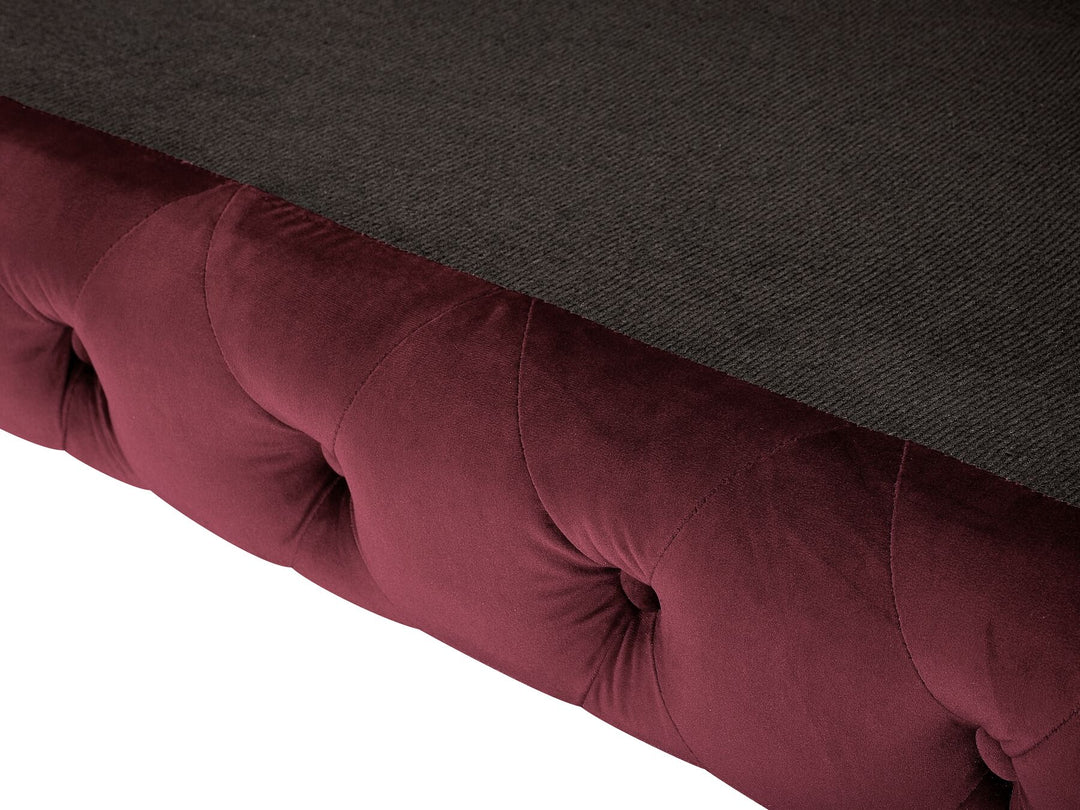 Sotra 3 Seater Velvet Fabric Sofa Dark Red