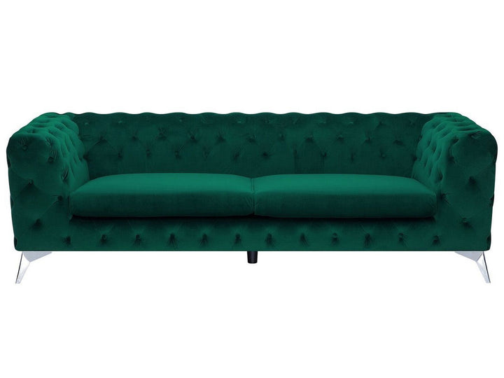 Sotra 3 Seater Velvet Fabric Sofa Emerald Green