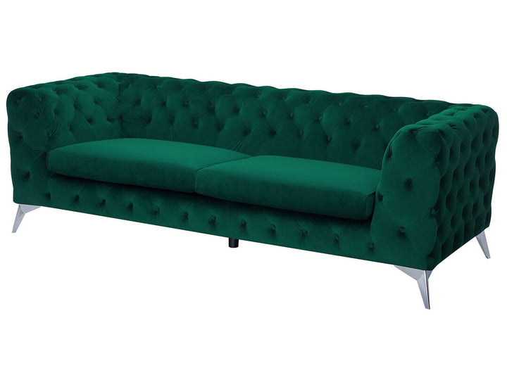 Sotra 3 Seater Velvet Fabric Sofa Emerald Green