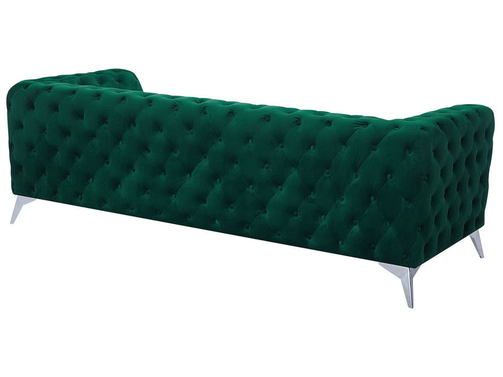 Sotra 3 Seater Velvet Fabric Sofa Emerald Green