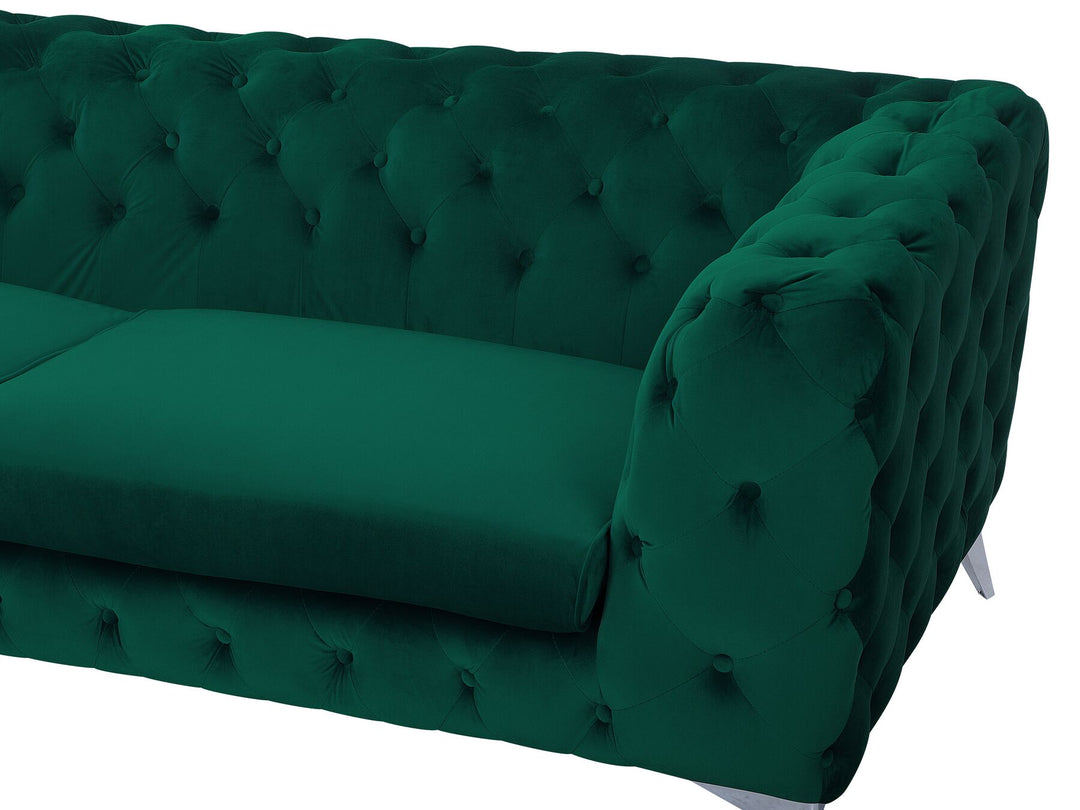 Sotra 3 Seater Velvet Fabric Sofa Emerald Green