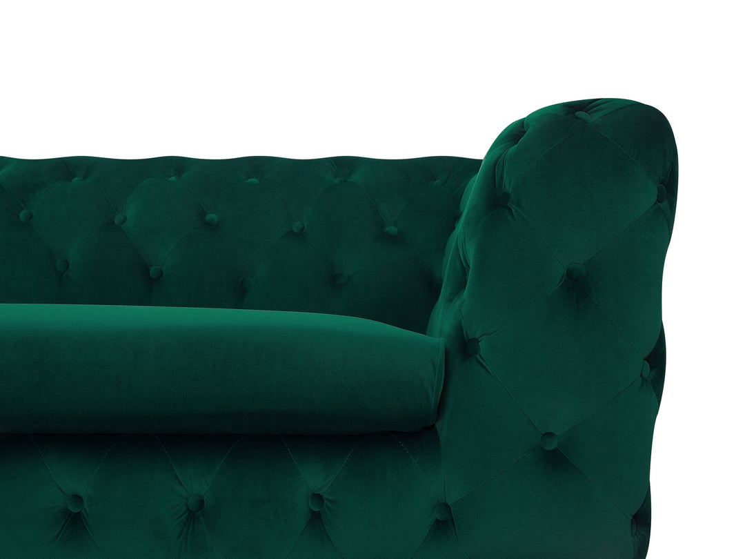 Sotra 3 Seater Velvet Fabric Sofa Emerald Green