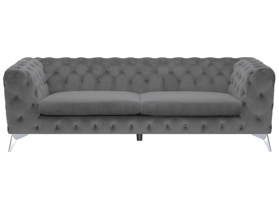 Sotra 3 Seater Velvet Fabric Sofa Grey