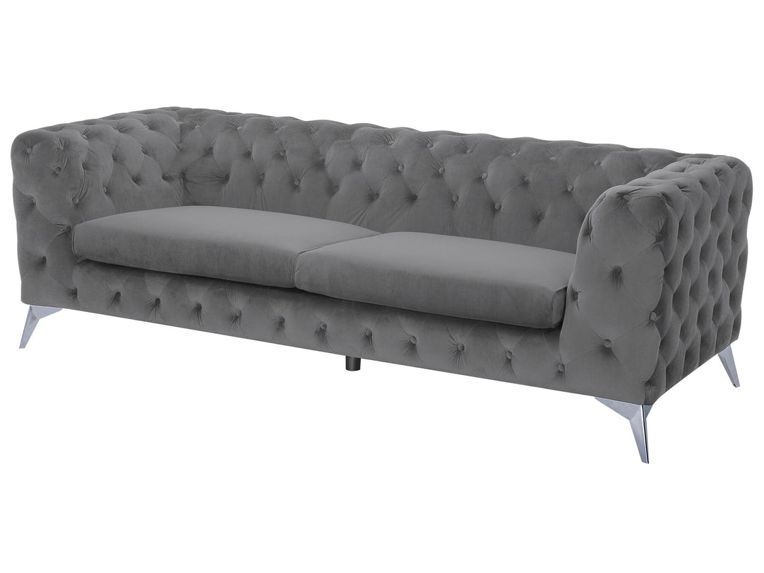 Sotra 3 Seater Velvet Fabric Sofa Grey