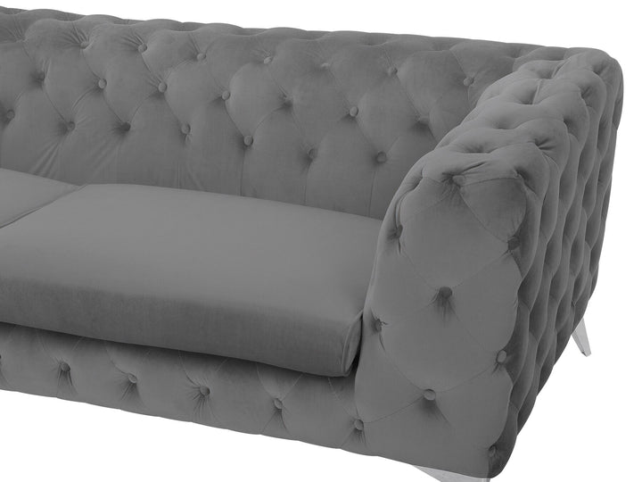 Sotra 3 Seater Velvet Fabric Sofa Grey