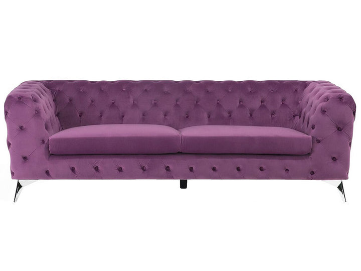 Sotra 3 Seater Velvet Fabric Sofa Purple