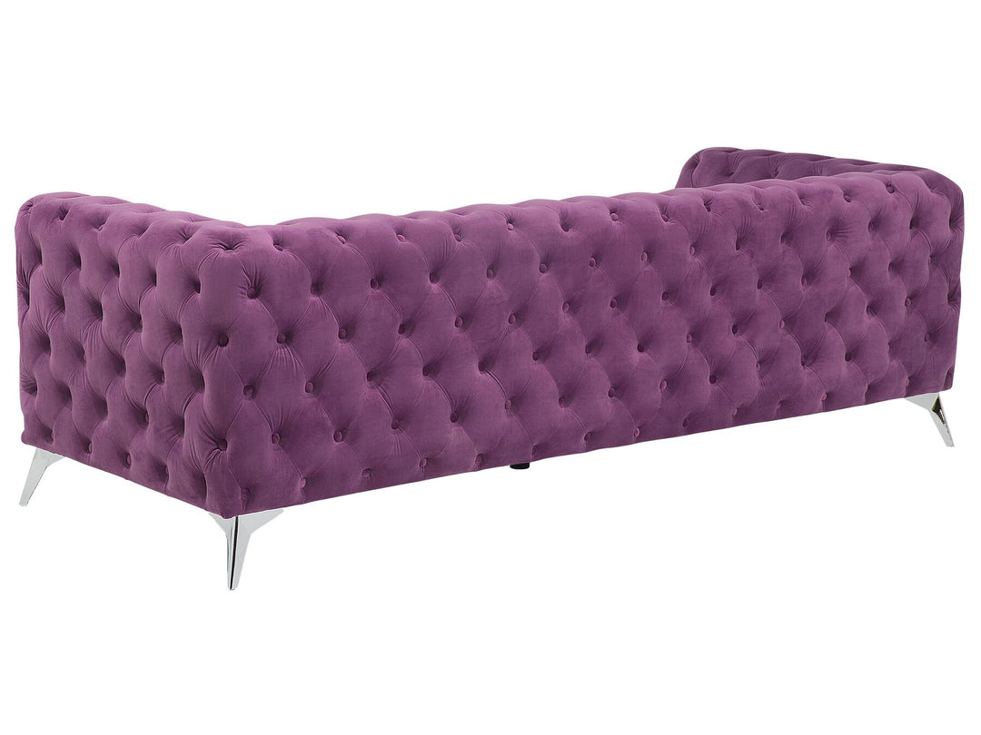 Sotra 3 Seater Velvet Fabric Sofa Purple