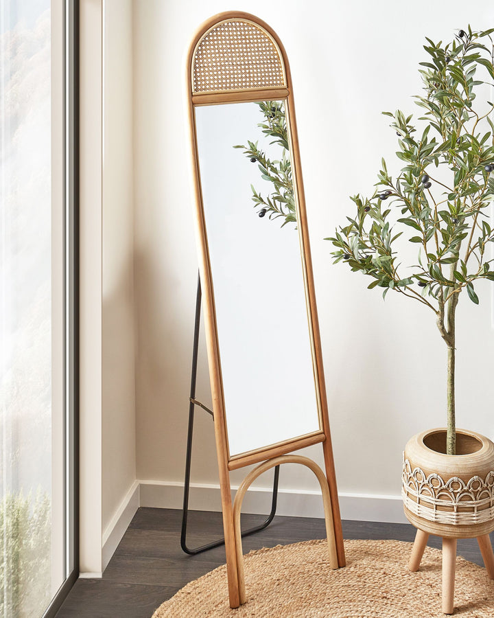 Standing Mirror Brussey Rattan Natural