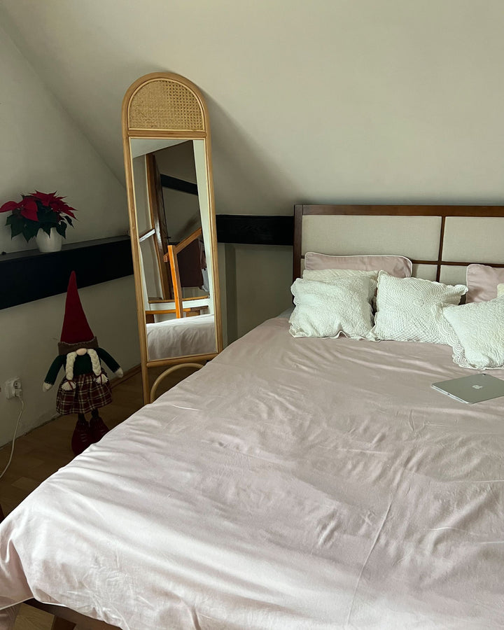 Standing Mirror Brussey Rattan Natural