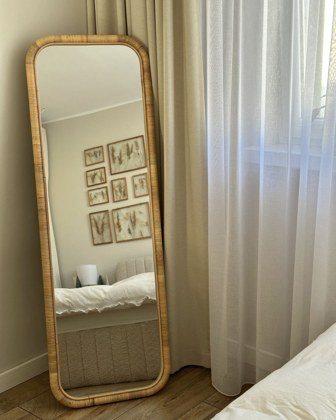 Standing Mirror Malange Rattan Natural