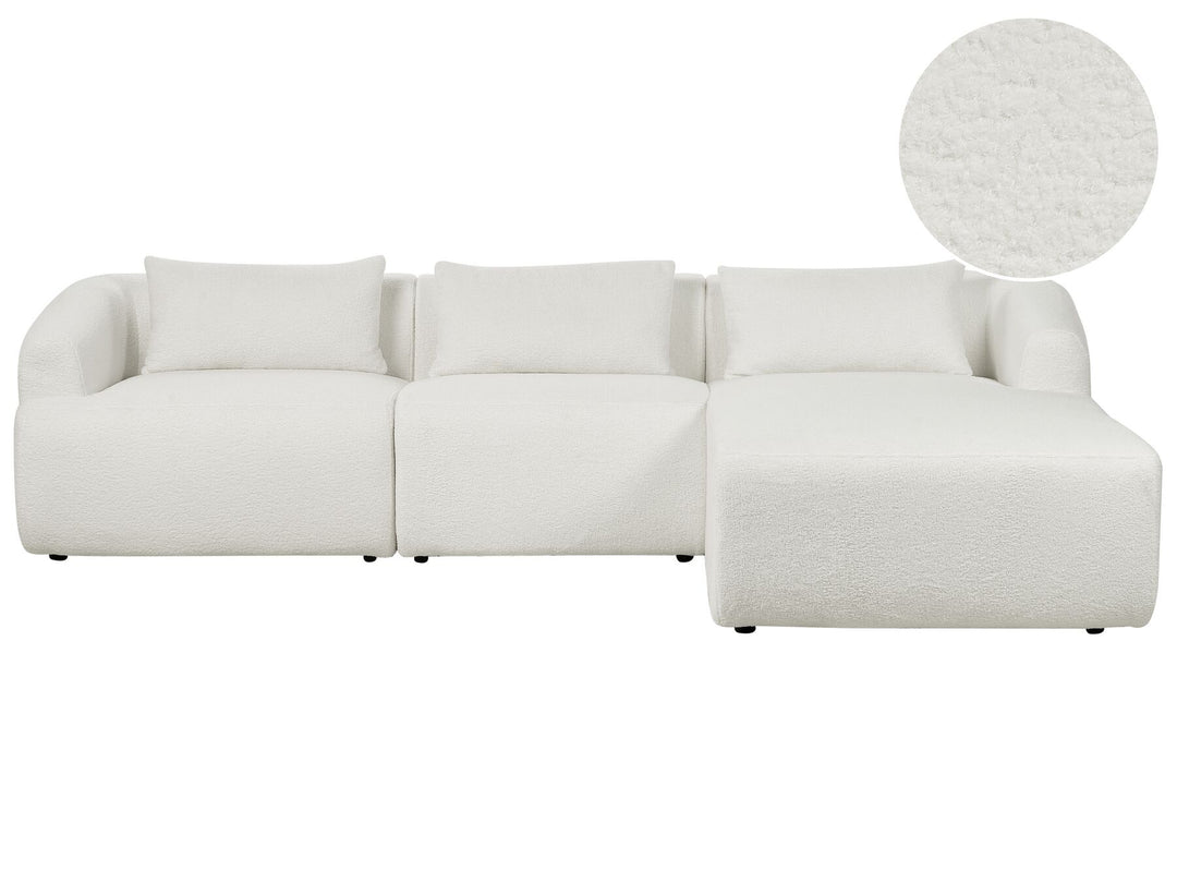 Svansele Left Hand Boucle Corner Sofa White 