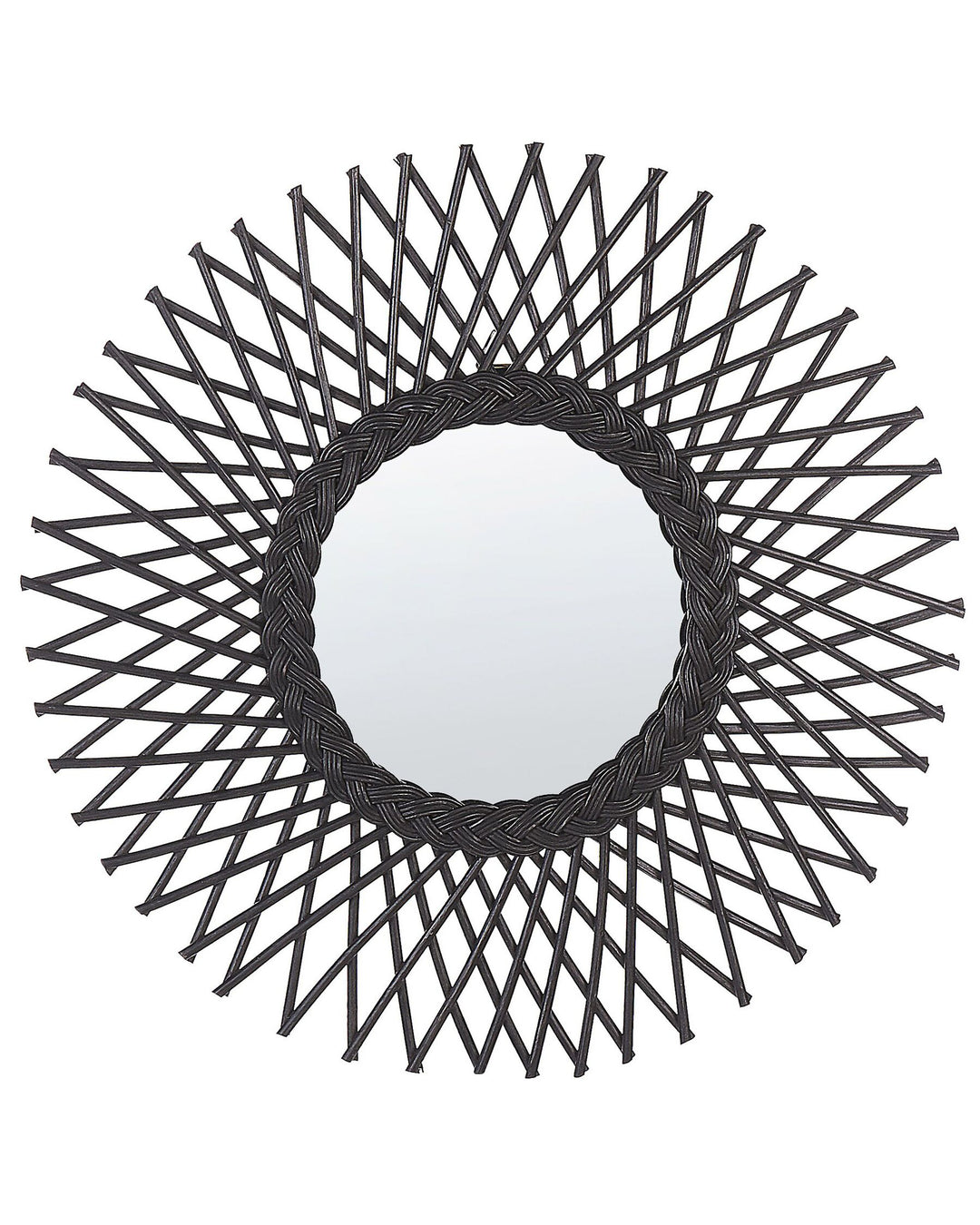 Tagolu Wall Mirror Rattan Black