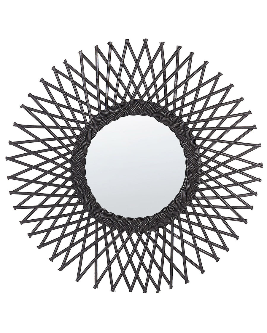 Tagolu Wall Mirror Rattan Black