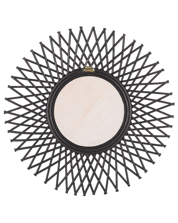 Tagolu Wall Mirror Rattan Black