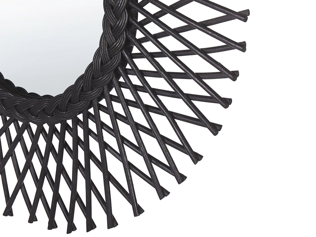 Tagolu Wall Mirror Rattan Black