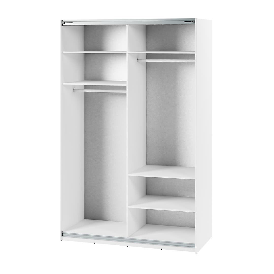 Maxi 02 Sliding Door Wardrobe in White - (W)150cm - Space-Saving Elegance with Mirrored Door