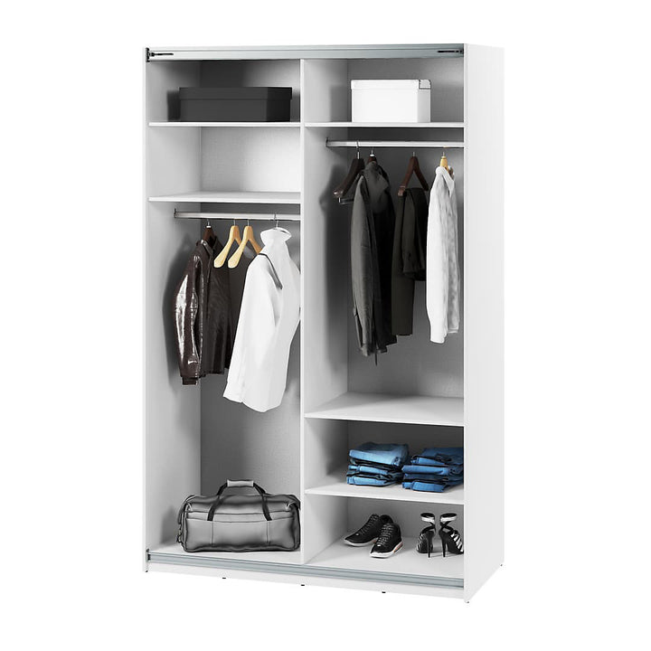 Maxi 03 Sliding Door Wardrobe in White - (W)170cm - Sleek Storage Solution with Mirrored Door