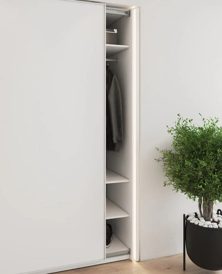 Maxi 03 Sliding Door Wardrobe in White - (W)170cm - Sleek Storage Solution with Mirrored Door