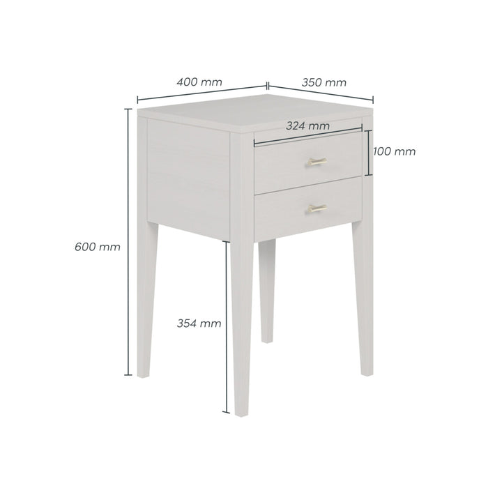 D.I. Designs Radford Grey Oak Wood Bedside Table | 2 Drawers