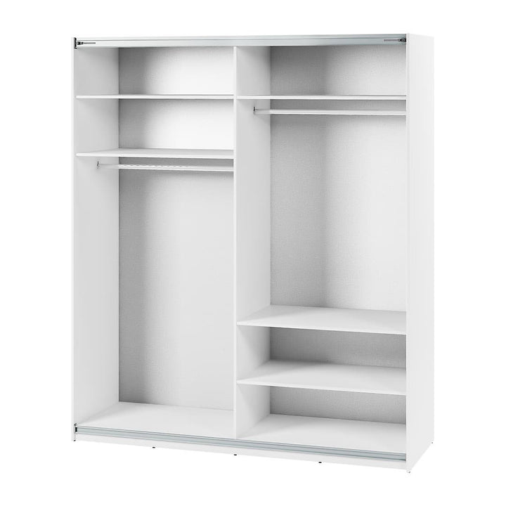 Maxi 04 Sliding Door Wardrobe in White - (W)200cm - Spacious Elegance with Mirrored Accent