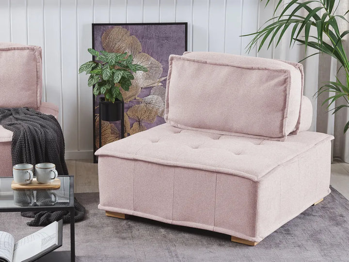 Modular Corner Sofa 4 Seater Fabric Pink Right Hand Oxford