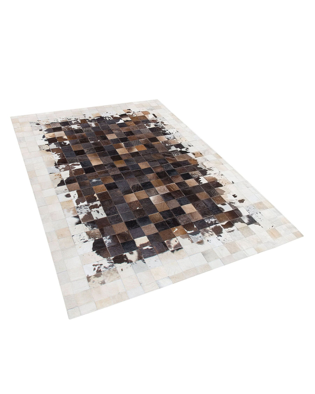 Okculu Cowhide Area Rug 160 x 230 cm Brown with Beige