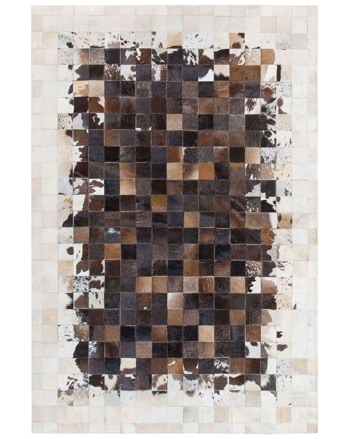 Okculu Cowhide Area Rug 160 x 230 cm Brown with Beige