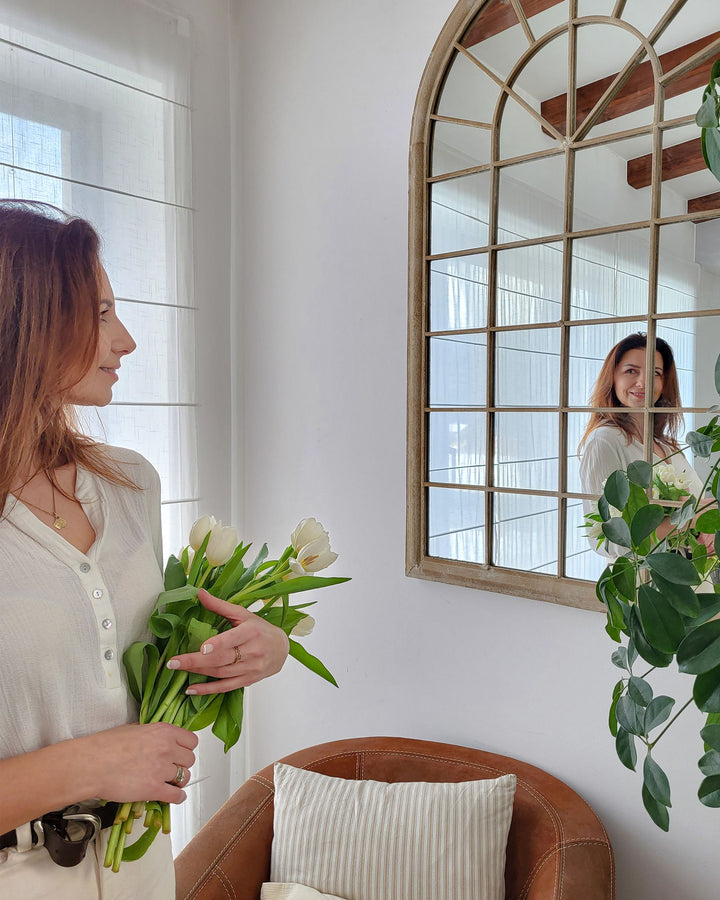 Trevol Wall Mirror Metal Beige