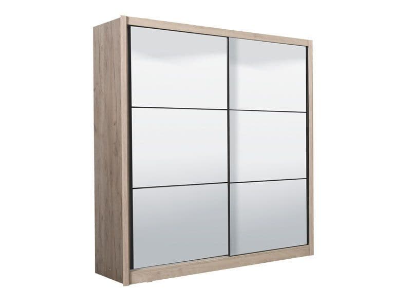 Sliding wardrobe with mirror panels on a white background