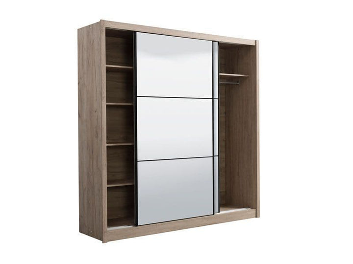 Debara Artisan Oak Effect Sliding Full Mirrored Wardrobe