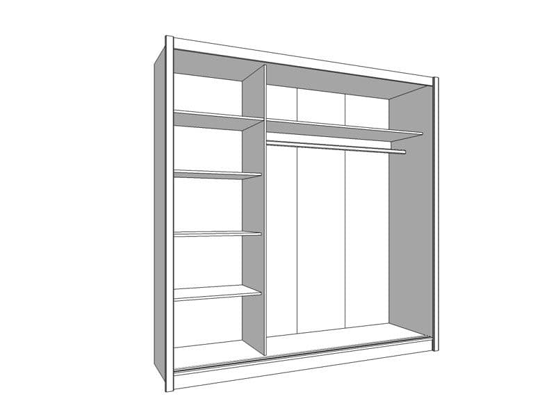 Debara Artisan Oak Effect Sliding Full Mirrored Wardrobe