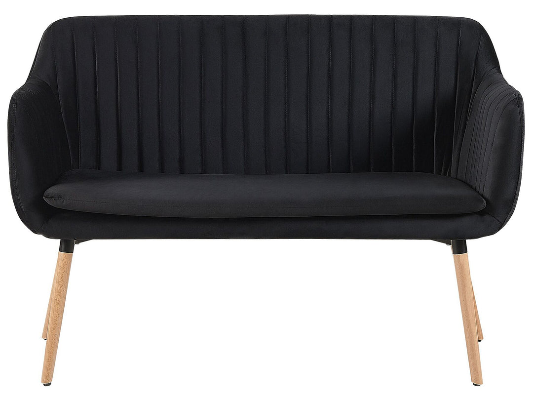 Taby 2 Seater Velvet Kitchen Sofa Black