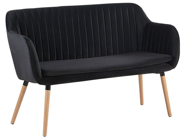 Taby 2 Seater Velvet Kitchen Sofa Black