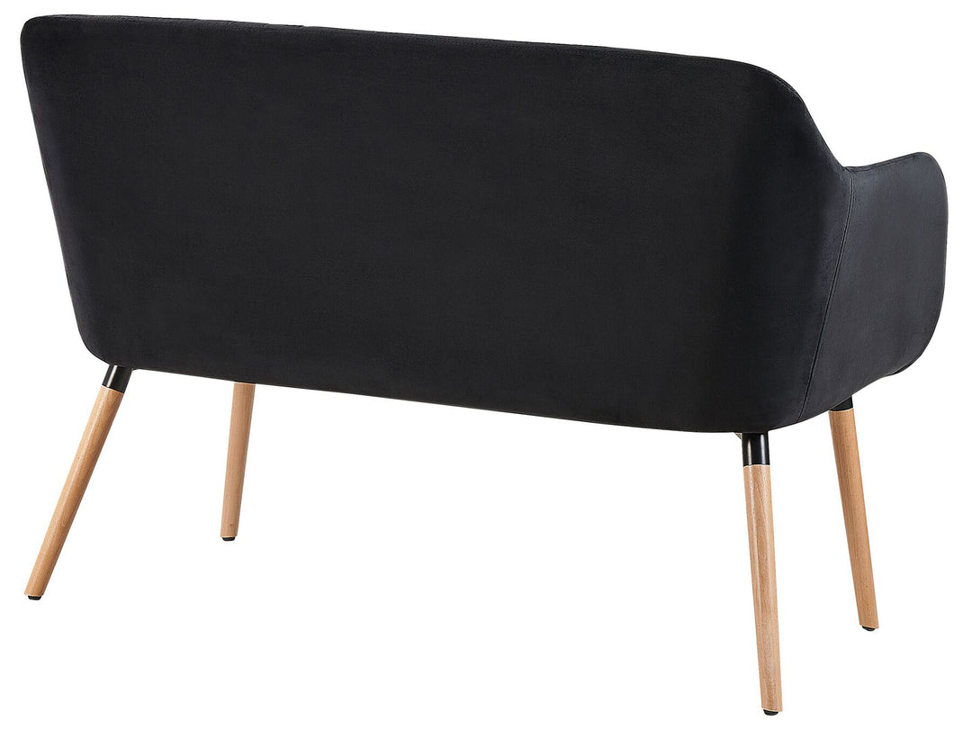 Taby 2 Seater Velvet Kitchen Sofa Black