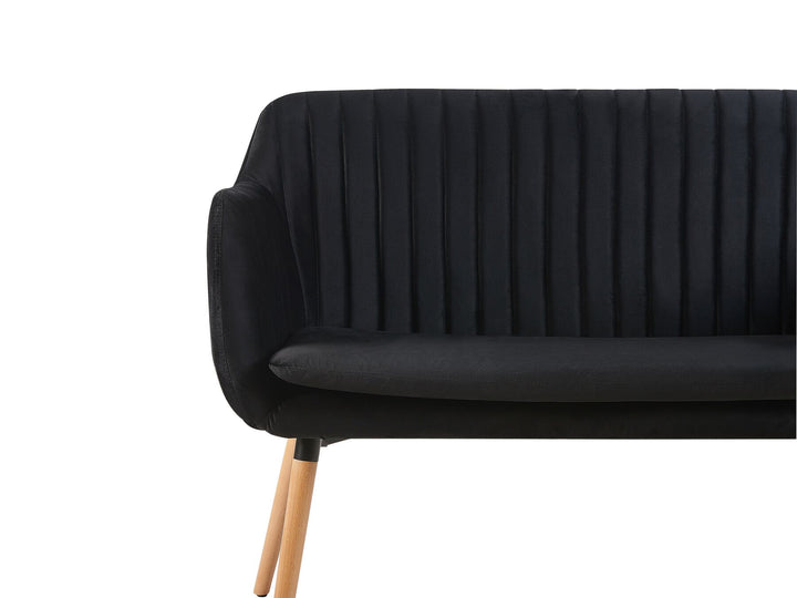 Taby 2 Seater Velvet Kitchen Sofa Black