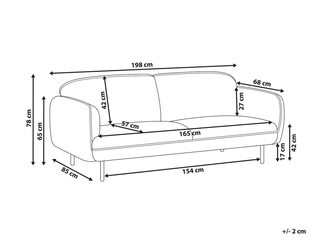 Tonsberg 3 Seater Fabric Sofa Light Beige