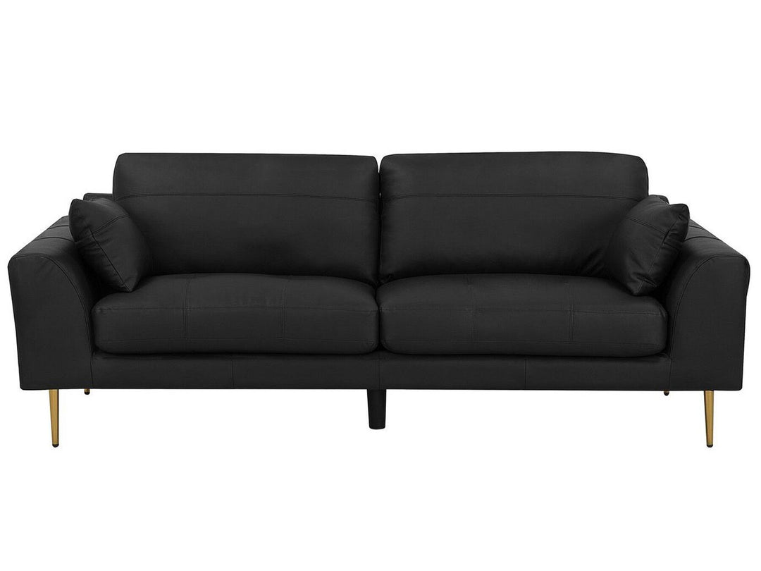 Torget 3 Seater Leather Sofa Black