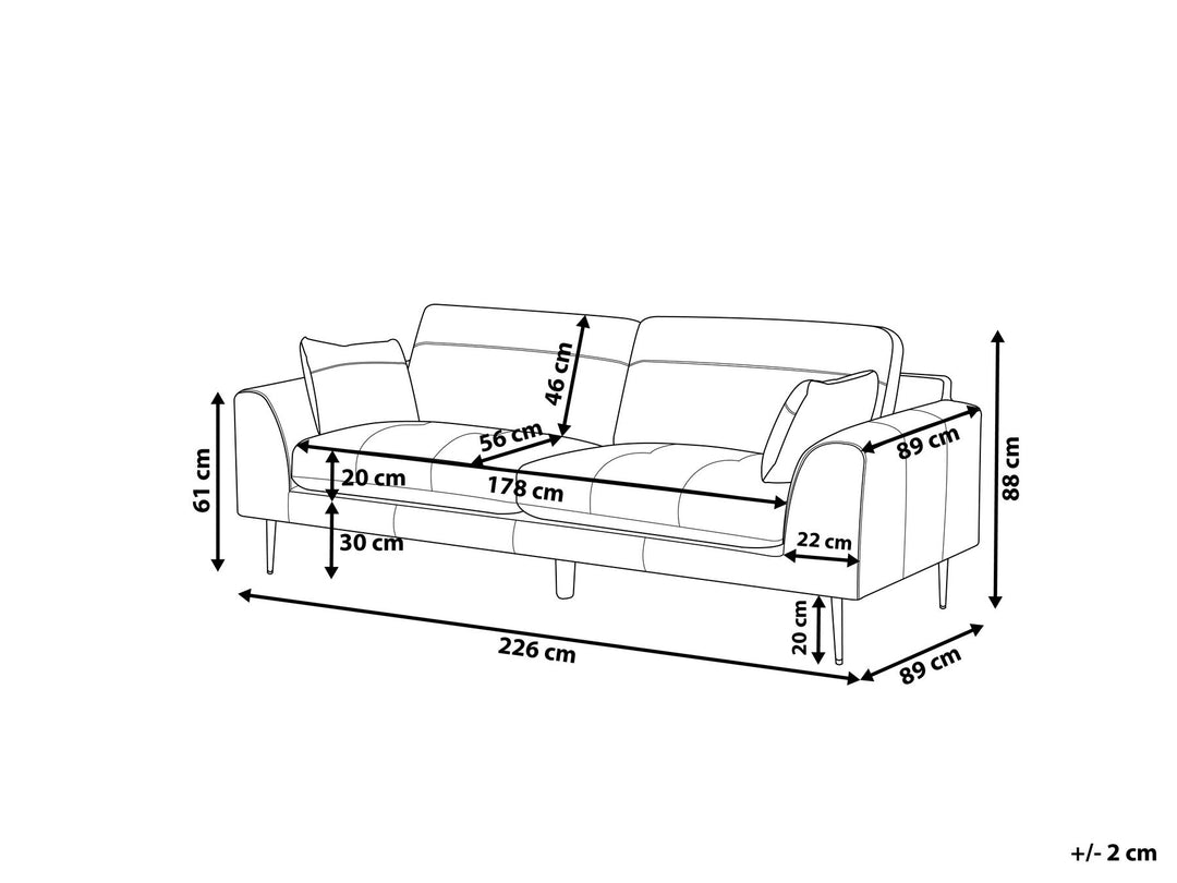 Torget 3 Seater Leather Sofa Black