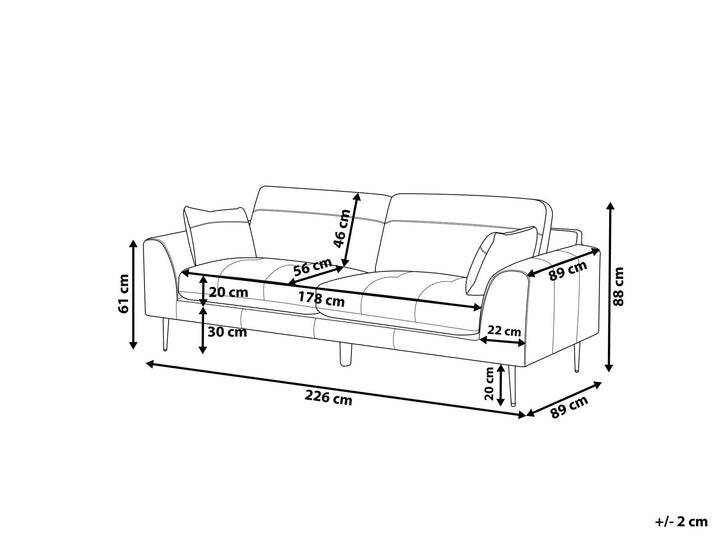 Torget 3 Seater Leather Sofa Black