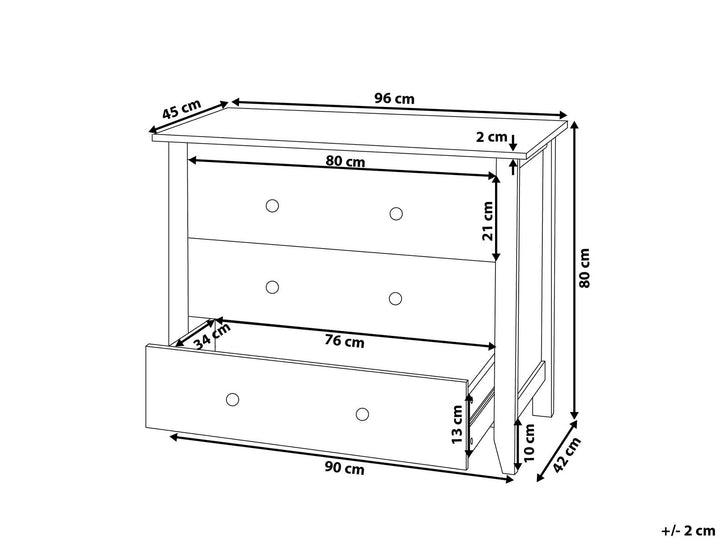 Rebrilliant 3 Drawer Chest White