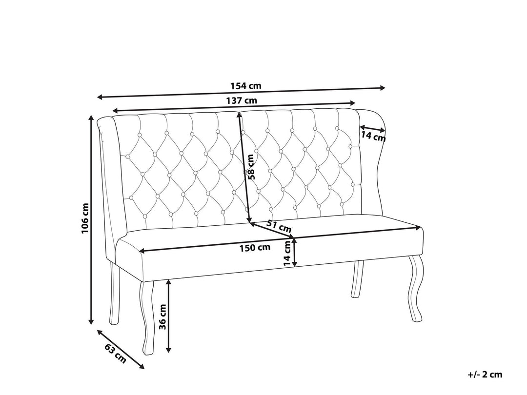 Torsby 2 Seater Fabric Kitchen Sofa Cream