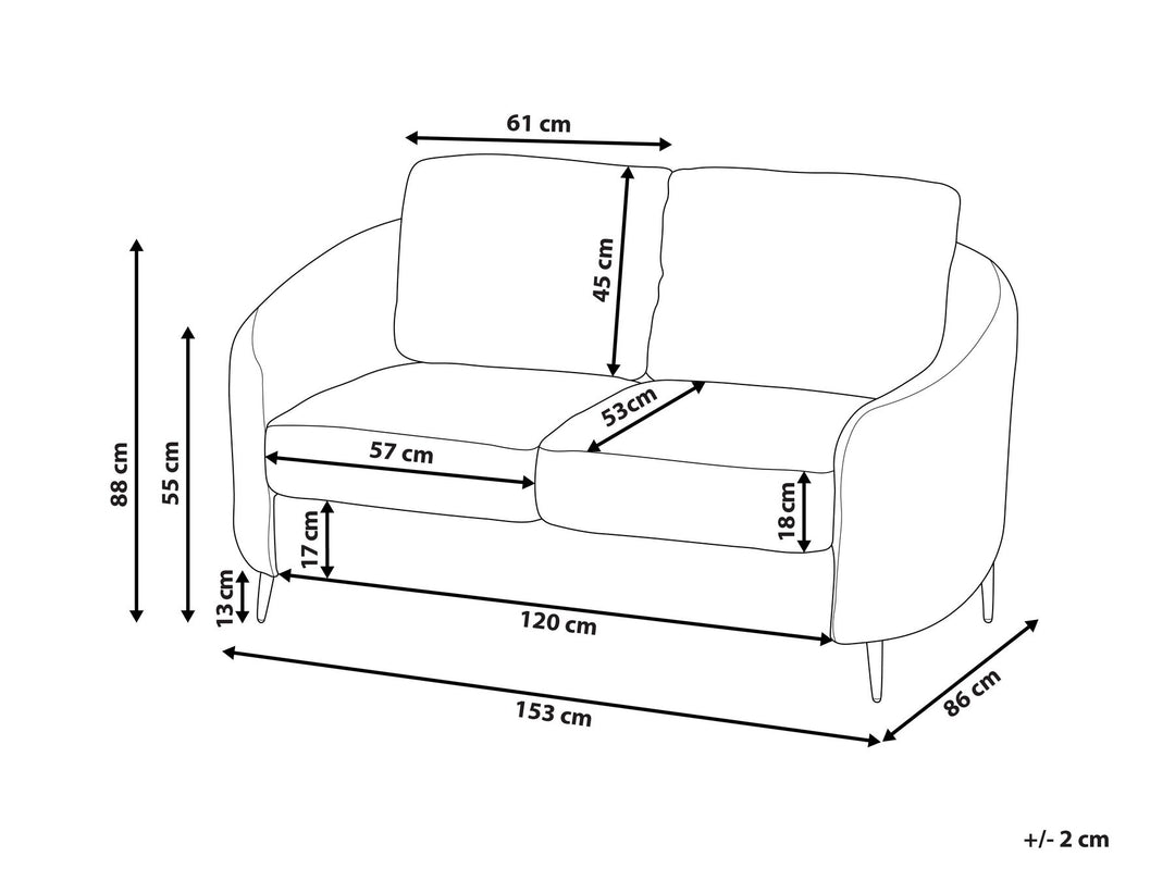 Trosa 2 Seater Fabric Sofa Light Beige