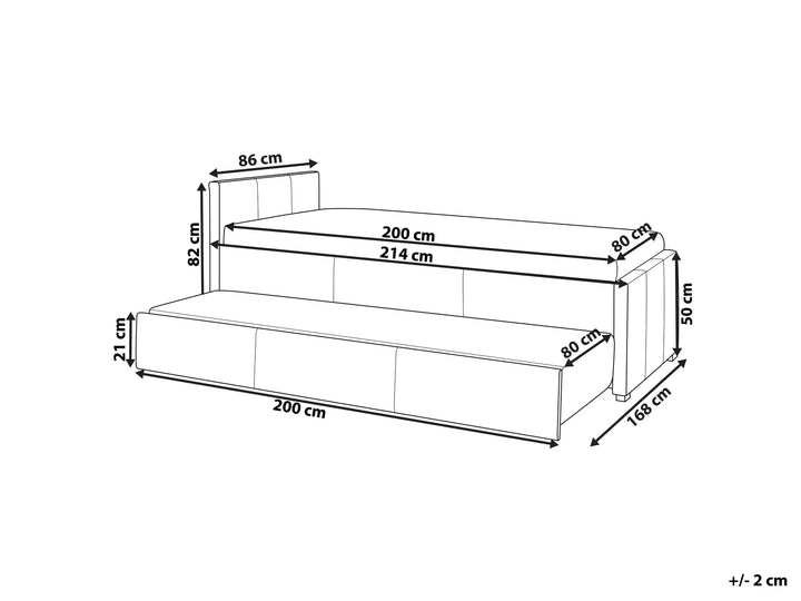 Trundle Bed Boucle 80 x 200 cm Peach Pink Dekker